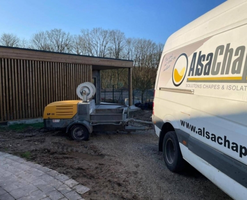 Pose d’une chape liquide ciment à Ingwiller