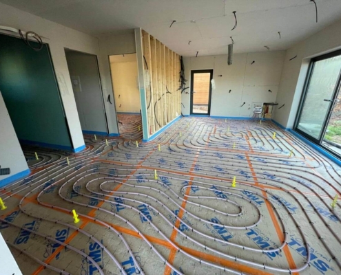 Pose d’une chape liquide ciment à Ingwiller