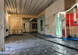 Coulage de la chape au restaurant Au relais du bois à Mertzwiller