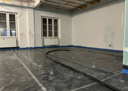 Coulage de la chape au restaurant Au relais du bois à Mertzwiller