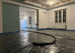 Coulage de la chape au restaurant Au relais du bois à Mertzwiller