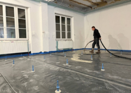 Coulage de la chape au restaurant Au relais du bois à Mertzwiller