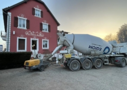 Coulage de la chape au restaurant Au relais du bois à Mertzwiller