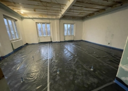 Coulage de la chape au restaurant Au relais du bois à Mertzwiller