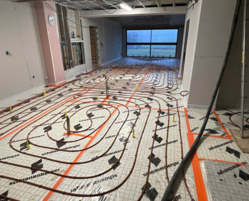 Pose d’une chape liquide à Oberbronn