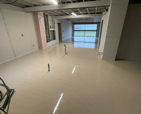 Pose d’une chape liquide à Oberbronn